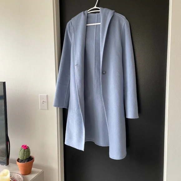 Wool blend hooded coat/jacket with belt - Picture 1 of 7